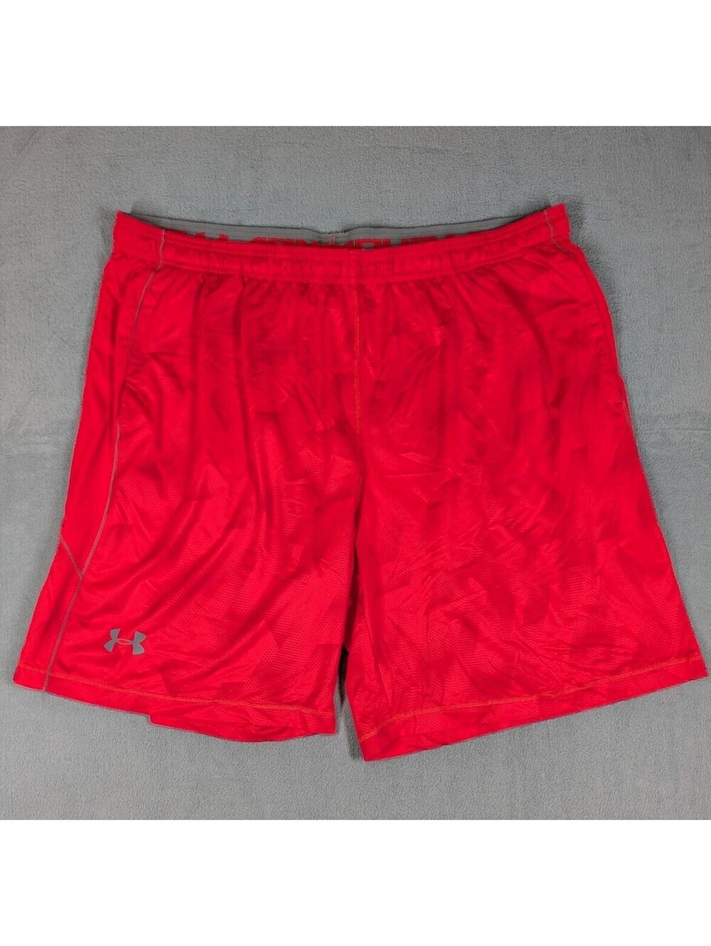 Under Armour Mens 3XL Red Athletic Training Gym Mesh Performance Shorts Loose